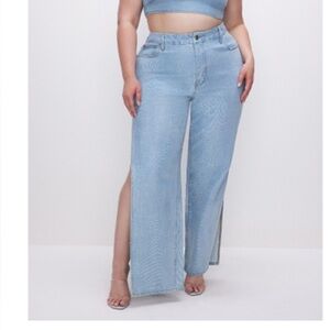 Good American Side Slit Jeans